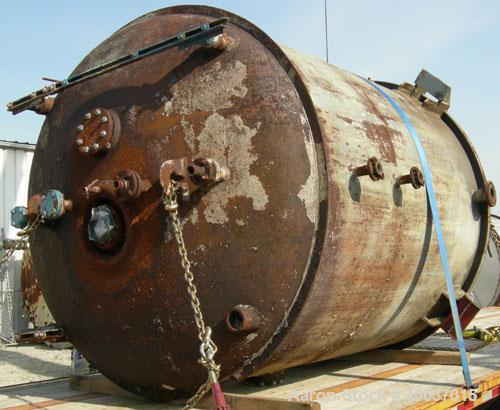 Used DeDietrich Glass Lined Reactor, 2000 Gallon, 3009 Blue Glass. Approximately 78" diameter x 90" straight side, dish top and bottom. Internal rated 100/fv psi at 500 deg F, jacket rated 90 psi at ...