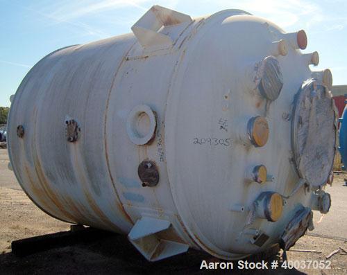 Used DeDietrich Glass Lined Reactor, 5000 gallon, 9115 glass. Approximately 108" diameter x 118" straight side, dish top and bottom. Internal rated 100/fv psi at 400 deg F, jacket rated 100 psi at 40...