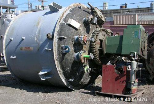 Used DeDietrich Glass Lined Reactor, 3000 gallon, 3008 blue glass. Approximately 8' diameter x 7' straight side, dish top and bottom. Internal rated 100/fv psi at 500 deg F, jacket rated 90 psi at 50...