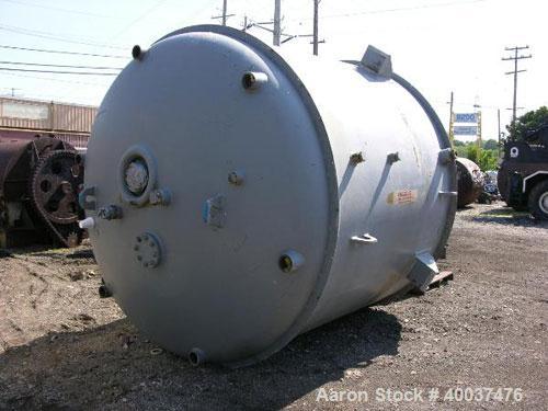 Used DeDietrich Glass Lined Reactor, 3000 gallon, 3008 blue glass. Approximately 8' diameter x 7' straight side, dish top and bottom. Internal rated 100/fv psi at 500 deg F, jacket rated 90 psi at 50...