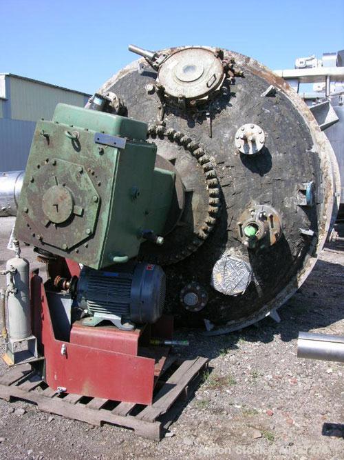 Used DeDietrich Glass Lined Reactor, 3000 gallon, 3008 blue glass. Approximately 8' diameter x 7' straight side, dish top and bottom. Internal rated 100/fv psi at 500 deg F, jacket rated 90 psi at 50...