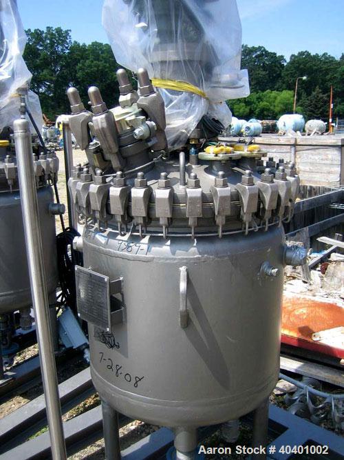 Unused- De Dietrich clamp top glass lined reactor, 50 gallon, 3009 glass, vertical. Internal rated 150 psi/fv at 500 deg F, jacket rated 125 psi at 500 deg F, or 110 psi with internal vacuum.  1.5 hp...
