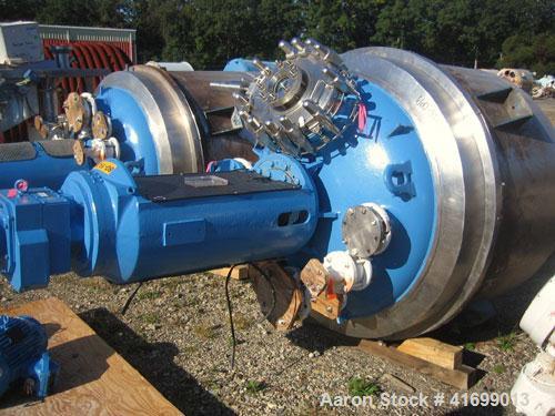Used Dedietrich Glass Lined Reactor, 300 gallon, 9119 glass, vertical. Internal rated 125 psi/FV at 450 deg F, jacket rated 100 psi at 150 deg F. Dedietrich drive, model 2F88-K5TC, mechanical seal. G...