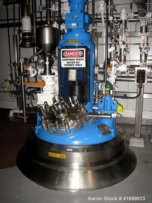Used Dedietrich Glass Lined Reactor, 300 gallon, 9119 glass, vertical. Internal rated 125 psi/FV at 450 deg F, jacket rated 100 psi at 150 deg F. Dedietrich drive, model 2F88-K5TC, mechanical seal. G...