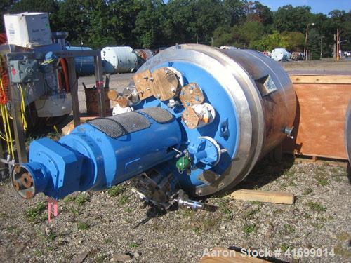 Used Dedietrich Glass Lined Reactor, 500 gallon, 3009 glass, vertical. Internal rated 125 psi/FV at 450 deg F, jacket rated 100 psi at 450 deg F. Dedietrich drive, model 2F88-K5TC, 3 blade retreat cu...