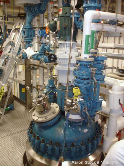 Used DeDietrich Glass Lined Reactor, 100 Gallon, 3009 Glass. Internal rated 150 psi and full vacuum at 500 deg F. Jacket rated 115 psi at 500 deg F. Pfaudler glass lined top rated 100 psi at 650 deg ...