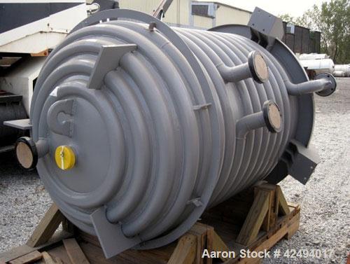 Unused- De Dietrich Glass Lined Reactor Body, 500 Gallon. Internal rated 130 psi & Full Vacuum at 500 degrees F. (2) Zone 1/2 pipe jacket rated 450 psi at 500 degrees F. 3008 Blue glass, (3) side wal...