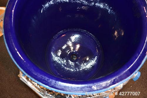 Used De Dietrich Clamp Top Glass Lined Reactor, 30 Gallon, 9115 Blue Glass. Vertical. Approximately 19-1/2 diameter x 24 straight side, dished bolt on top, dish bottom. Internal rated 150/FV psi at 5...