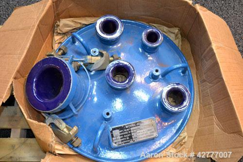 Used De Dietrich Clamp Top Glass Lined Reactor, 30 Gallon, 9115 Blue Glass. Vertical. Approximately 19-1/2 diameter x 24 straight side, dished bolt on top, dish bottom. Internal rated 150/FV psi at 5...
