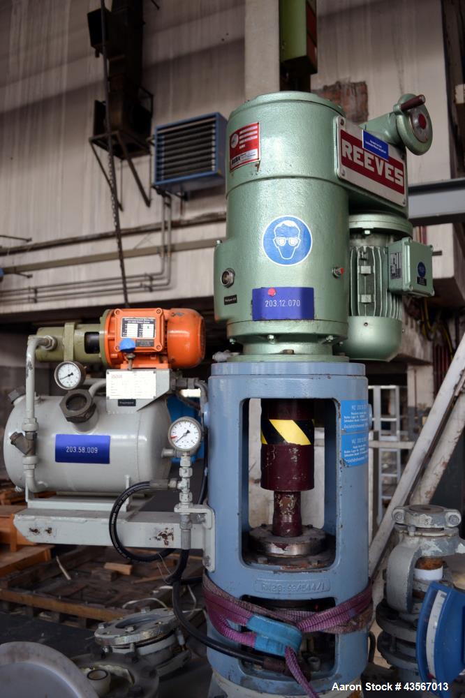 Used De Dietrich Glass Lined Reactor, 700 Liter (184.97 Gallon), 3008 Blue Glass, Vertical. Approximately 38" diameter x 32" straight side. Dished clamp on top, dished bottom. Internal rated -1/6 bar...