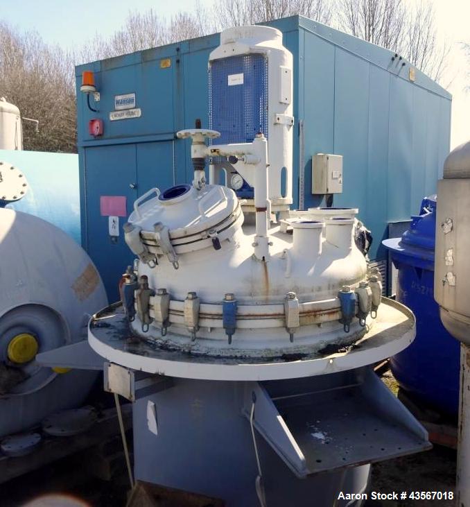 Used De Dietrich Glass Lined Reactor, 1180 Liter (311.81 Gallon), 3009 Blue Glass, Vertical. Approximately 48" diameter x 40" straight side. Dished clamp on top, dished bottom. Internal rated -1/6 ba...