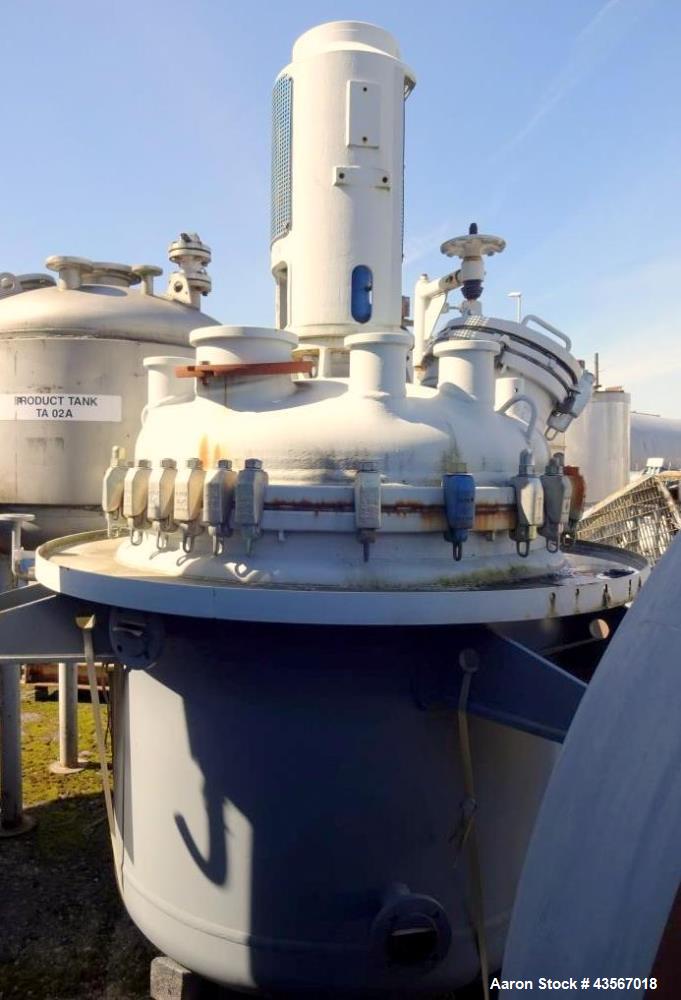 Used De Dietrich Glass Lined Reactor, 1180 Liter (311.81 Gallon), 3009 Blue Glass, Vertical. Approximately 48" diameter x 40" straight side. Dished clamp on top, dished bottom. Internal rated -1/6 ba...