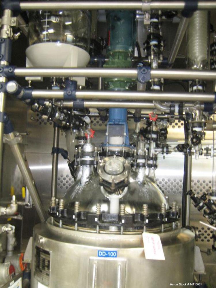 Used DeDietrich Glass Lined Reactor, 20 Gallon. Internal rated Atmospheric & Full Vacuum at 302 degrees F, jacket rated 145 psi & Full Vacuum at 500 degrees F.  Type 3009 Blue Glass.  Skid mounted. B...