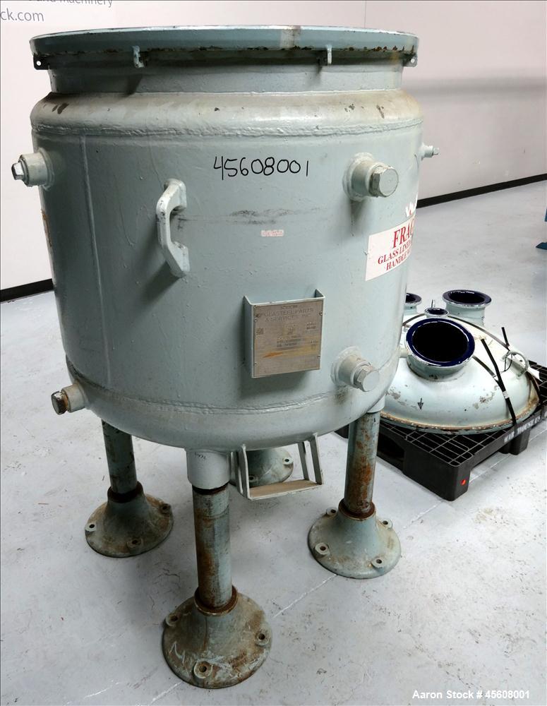 Used Dedietrich Clamp Top Clamp Glass Lined Reactor, 100 Gallon, 3008 Blue Glas