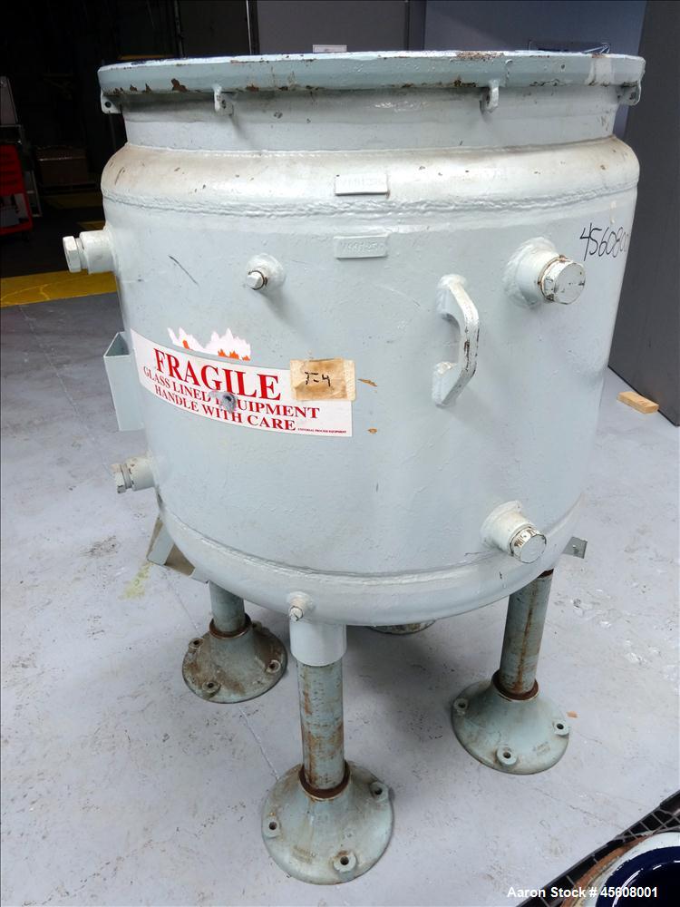 Used Dedietrich Clamp Top Clamp Glass Lined Reactor, 100 Gallon, 3008 Blue Glas