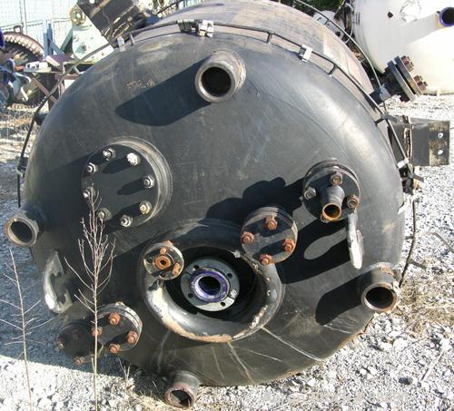 USED: Dedietrich glass lined reactor, 300 gallon, 3006 glass. Internal rated 100/fv at 500 deg F, carbon steel jacket rated 100 psi/FV at 500 deg F. Dedietrich agitator, model 61Q-06 with mechanical ...