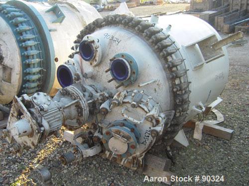 USED: Dedietrich approximately 200 gallon glass lined reactor. Rated 90 psi/full vacuum internal @ 500 deg F. 3008 glass. Jacket rated 105 psi @ 500 deg F. With 3 BRC agitator and H baffle. NB stampe...