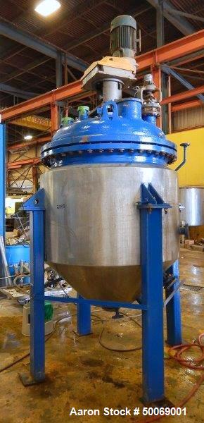 Used- De Dietrich FTJ Bolt Top Glass Lined Reactor, 300 Gallon