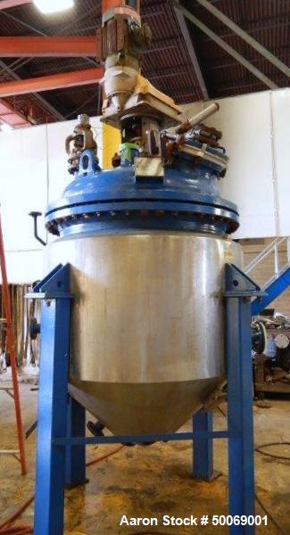 Used- De Dietrich FTJ Bolt Top Glass Lined Reactor, 300 Gallon