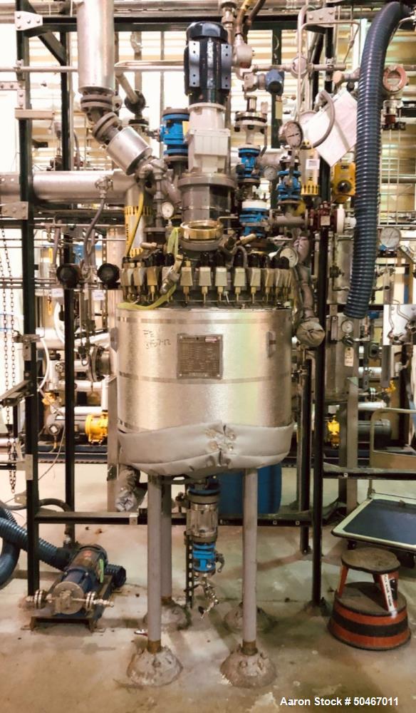 Used Dedietrich Glass Lined Reactor, 50 Gallon.