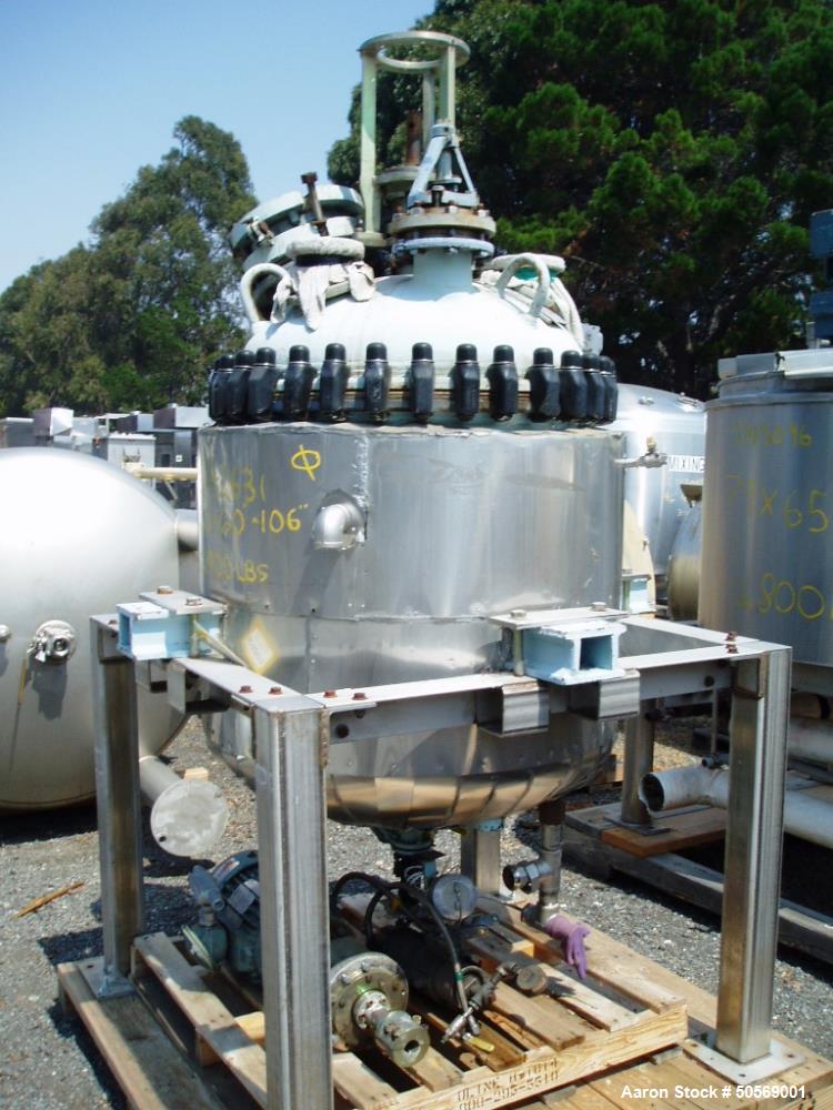 Used Pfaudler Glass-Lined Reactor,100 Gallon