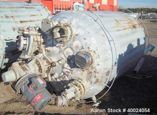Used: Pfaudler K series glass lined reactor, 500 gallon, 9129 white glass, model KC-48-500-100.48" diameter x 58" straight side, dished top and bottom. Internal rated 100 psi/fv at 450 deg.f. or 85/f...