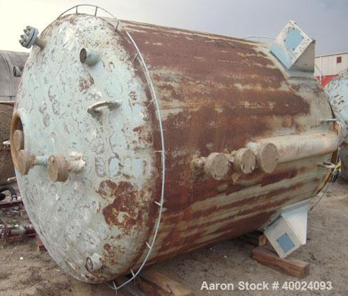 Used Pfaudler K Series Glass Lined Reactor, 2000 gallon, 9129 white glass, model KC-78-2000-100-90. 78" diameter x 84" straight side, dished top and bottom. Internal rated 100 psi/fv at -20 to 450 de...