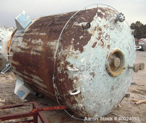 Used Pfaudler K Series Glass Lined Reactor, 2000 gallon, 9129 white glass, model KC-78-2000-100-90. 78" diameter x 84" straight side, dished top and bottom. Internal rated 100 psi/fv at -20 to 450 de...