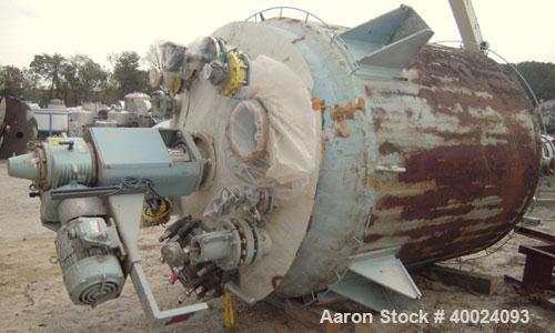 Used Pfaudler K Series Glass Lined Reactor, 2000 gallon, 9129 white glass, model KC-78-2000-100-90. 78" diameter x 84" straight side, dished top and bottom. Internal rated 100 psi/fv at -20 to 450 de...
