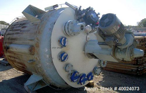 Used: Pfaudler K Series Glass Lined Reactor, 2000 gallon, 9129 white glass, model KC-78-2000-100-90. 78" diameter x 84" straight side, dished top and bottom. Internal rated 100 psi/fv at -20 to 450 d...
