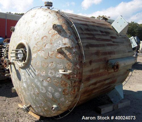 Used: Pfaudler K Series Glass Lined Reactor, 2000 gallon, 9129 white glass, model KC-78-2000-100-90. 78" diameter x 84" straight side, dished top and bottom. Internal rated 100 psi/fv at -20 to 450 d...