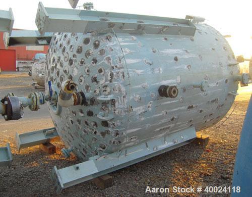 Used Pfaudler K Series Glass Lined Reactor, 2500 gallon, 9129 white glass, model KC-84-2500-100-90. 84" diameter x 94" straight side, dished top and bottom. Internal rated 100 psi/fv at -20 to 450 de...