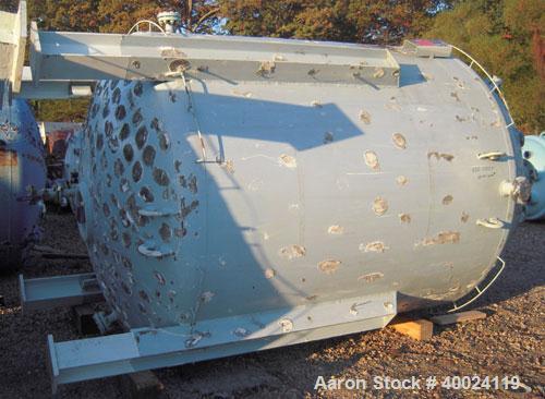 Used Pfaudler K Series Glass Lined Reactor, 2500 gallon, 9129 white glass, model KC-84-2500-100-90. 84" diameter x 94" straight side, dished top and bottom. Internal rated 100 psi/fv at -20 to 450 de...