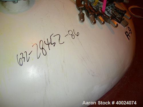 Used: Pfaudler K series glass lined reactor, 3000 gallon, 9129 white glass, model KC-96-3000-100-90.96" diameter x 77" straight side, dished top and bottom. Internal rated 100 psi/fv at -20 to 450 de...