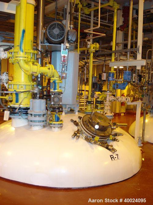 Used: Pfaudler K series glass lined dual rated, lethal service reactor, 4000 gallon, 9129 white glass, model KC-96-4000-100-90. 96" diameter x 109" straight side, dished top and bottom. Internal rate...