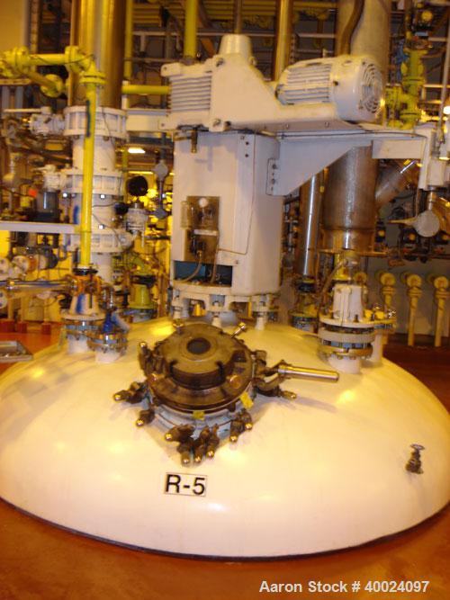 Used: Pfaudler K series glass lined reactor, 4000 gallon, 9129 white glass, model KC-96-4000-100-90.96" diameter x 109" straight side, dished top and bottom. Internal rated 100 psi/fv at -20 to 450 d...