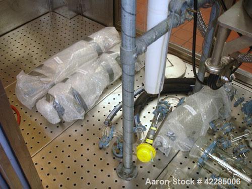 Used Buchi Reactor Train consisting of: (1) Buchi 70 liter glass reactor, removable dish top, dish bottom. Internal rated -1/+0.5 bar (-14.5/7.2 psig) +200/-50 deg C, jacket rated 10 bar (145 psig) a...