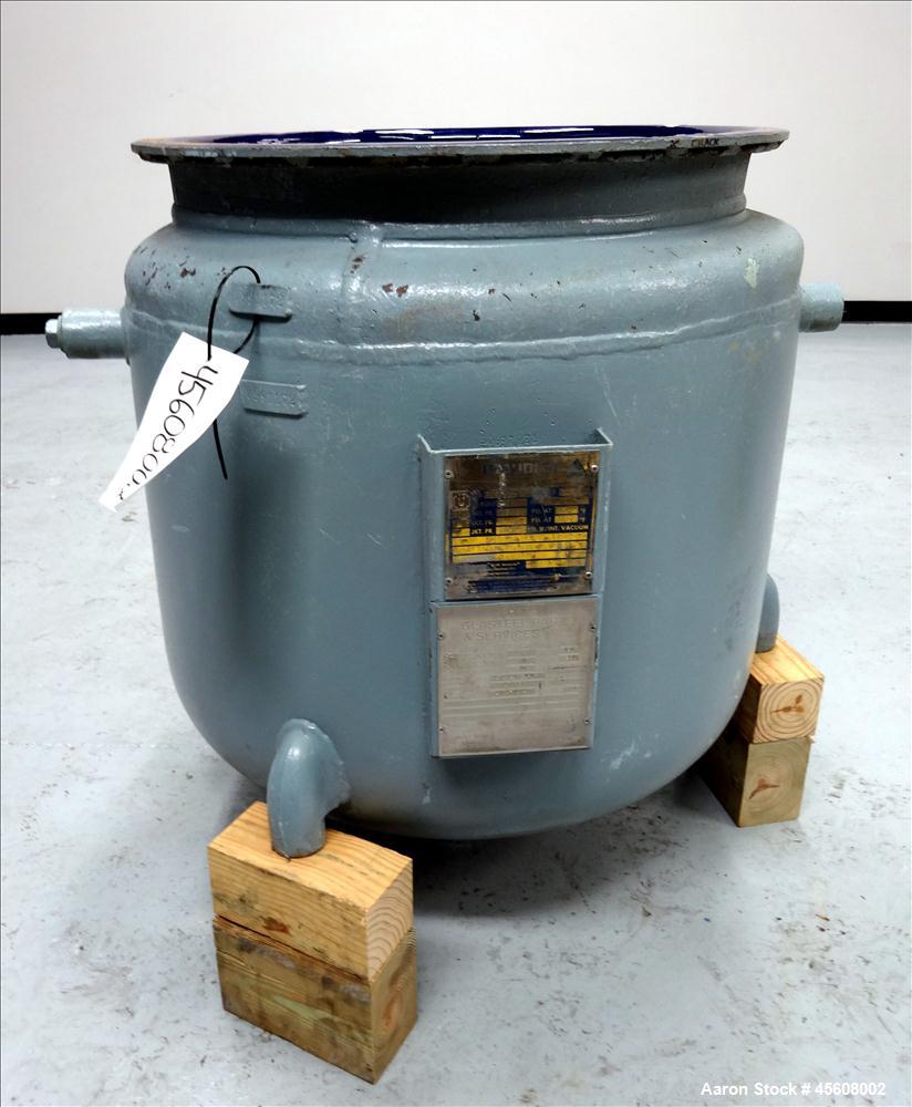 Used Pfaudler Glass Lined Reactor, 50 Gallon, 3315 Blue Glass, Vertical.