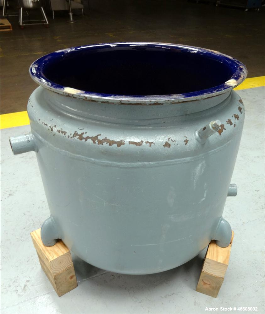Used Pfaudler Glass Lined Reactor, 50 Gallon, 3315 Blue Glass, Vertical.