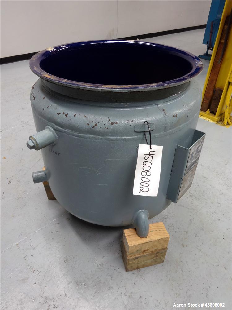 Used Pfaudler Glass Lined Reactor, 50 Gallon, 3315 Blue Glass, Vertical.