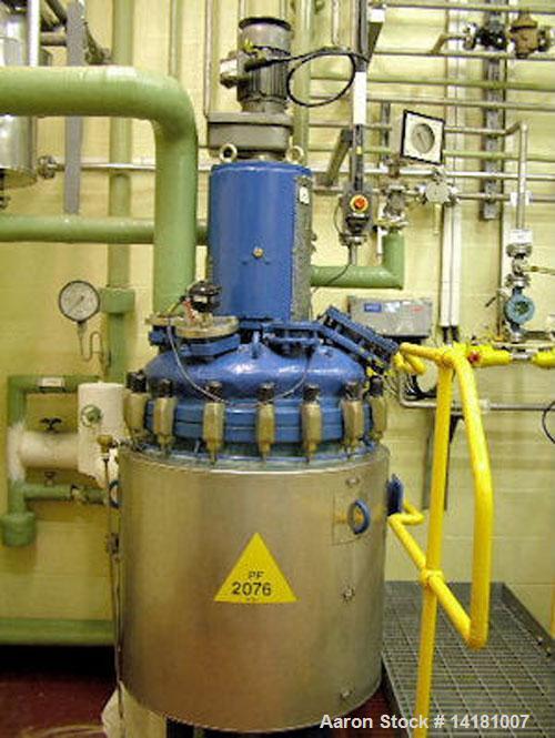 Used Pfaudler Balfour AE250 Reactor. Glass lined, carbon steel jacketed, 66 gallon (250 liter).