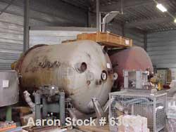 Used Pfaudler Glass Lined Reactor, Type E12000. Working capacity 3175 gallon (12,000 liter). 7'8" diameter x 13' straight side (2500 mm dia x 2900 mm st side). Welded top cover. Jacketed, rated for 9...