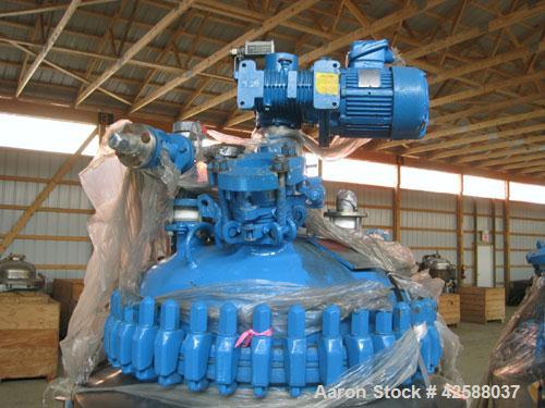 Used Pfaudler Glass Lined Reactor, 50 gallon, model E32-50-100-150. 32'' Diameter x 12'' straight side. 2:1 Elliptical bolt on head, 2:1 elliptical bottom. Internal rated 100 psi/FV at -20 to 450 deg...