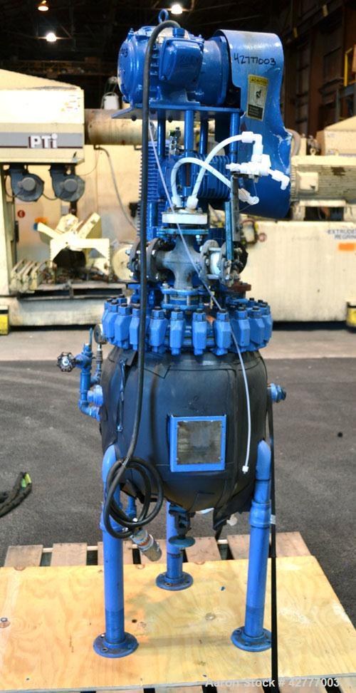 Used Pfaudler Clamp Top Glass Lined Reactor, 10 Gallon, 3315 Blue Glass. Vertical. Approximately 14’’ diameter x 14’’ straight side, dished bolt on top, dish bottom. Internal rated 148/FV psi at 450 ...