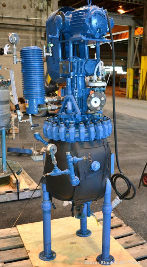 Used Pfaudler Clamp Top Glass Lined Reactor, 10 Gallon, 3315 Blue Glass. Vertical. Approximately 14’’ diameter x 14’’ straight side, dished bolt on top, dish bottom. Internal rated 148/FV psi at 450 ...