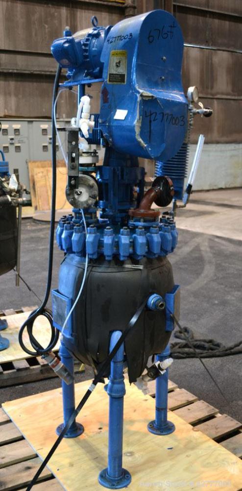 Used Pfaudler Clamp Top Glass Lined Reactor, 10 Gallon, 3315 Blue Glass. Vertical. Approximately 14’’ diameter x 14’’ straight side, dished bolt on top, dish bottom. Internal rated 148/FV psi at 450 ...