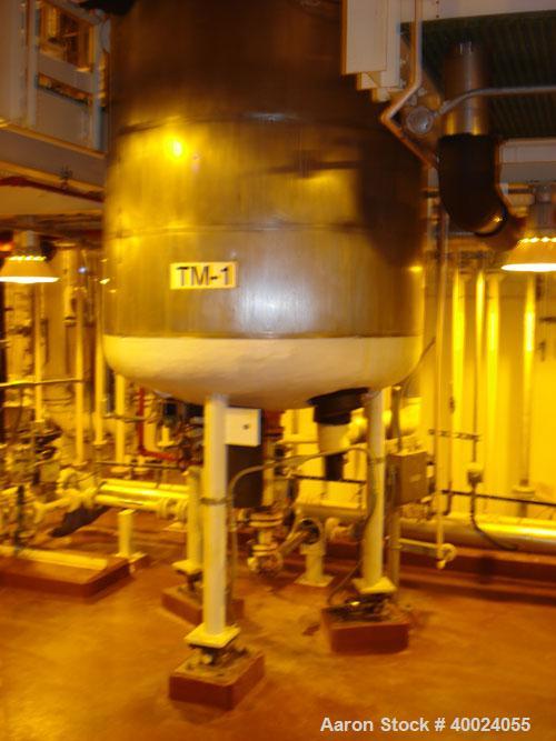 Used: Pfaudler K Series Glass Lined Reactor, 500 gallon, 9129 white glass, model KC-48-500-100. 48" diameter x 58" straight side, dished top and bottom. Internal rated 100 psi/fv at 450 deg F or 85/f...