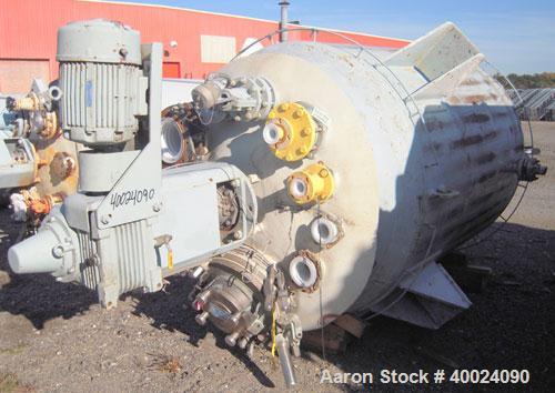 Used Pfaudler K Series Glass Lined Dual Rated, Lethal Service Reactor, 1000 gallon, 9129 white glass, model KC-60-1000-100-90. 60" diameter x 72" straight side, dished top and bottom. Internal rated ...
