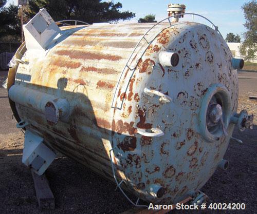 Used Pfaudler K Series Glass Lined Dual Rated, Lethal Service Reactor, 1000 gallon, 9129 white glass, model KC-60-1000-100-90. 60" diameter x 72" straight side, dished top and bottom. Internal rated ...