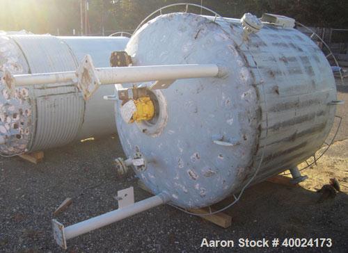 Used Pfaudler K Series Glass Lined Reactor, 750 gallon, 9129 white glass, model KC-60-750-100. 60" diameter x 60" straight side, dished top and bottom. Internal rated 100 psi/fv at 450 deg.f. or 70/f...